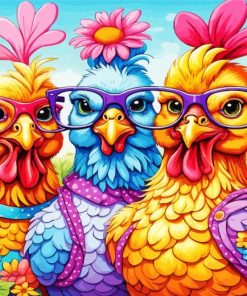 Three Chickens Paint by Number