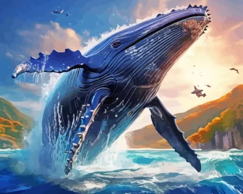 whale in the sea paint by numbers