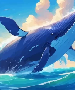 whale jumping out of water paint by number