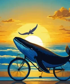 whale on bicycle paint by numbers