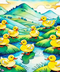 Yellow Ducks Paint by Number