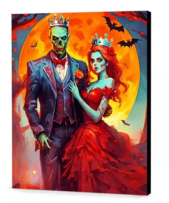 Halloween Ghouls Couple halloween paint by numbers