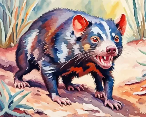 Abstract Tasmanian Devil Paint by Number