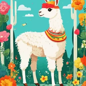 Alpaca Illustration Paint by Number