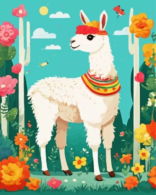 Alpaca Illustration Paint by Number