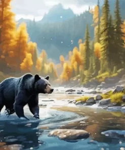 American Black Bear Animal Paint by Number