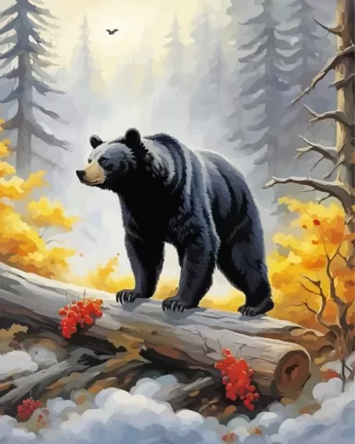 American Black Bear Paint by Number