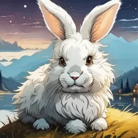 Angora Rabbit Paint by Number