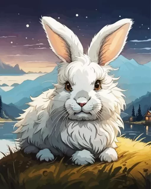 Angora Rabbit Paint by Number