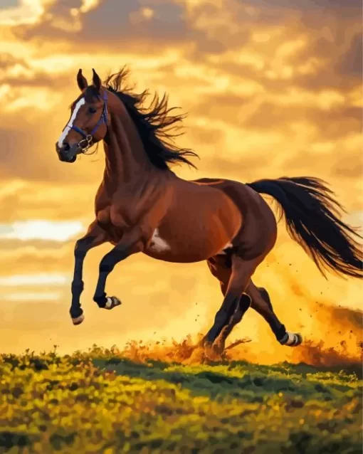 Brown Arabian Horse Paint by Number