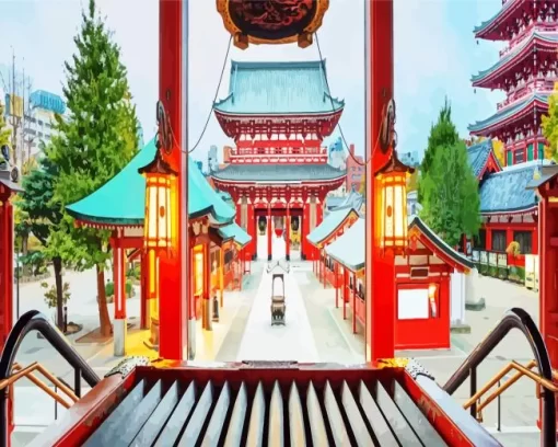Asakusa Senso Ji Temple Tokyo paint by number