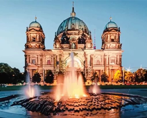 Berlin Cathedral At Night Paint by Numbers