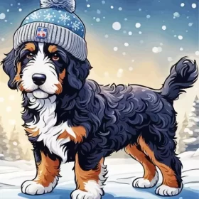 Bernedoodle Dog Paint by Number