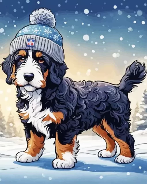 Bernedoodle Dog Paint by Number