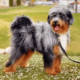 Cute Bernedoodle Puppy Paint by Number