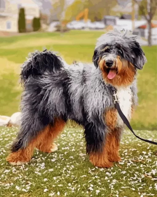 Cute Bernedoodle Puppy Paint by Number