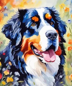 Bernese Mountain Dog Art Paint by Number