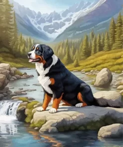 Bernese Mountain Dog Paint by Number