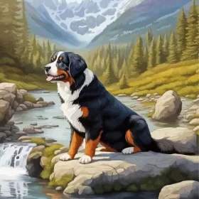 Bernese Mountain Dog Paint by Number