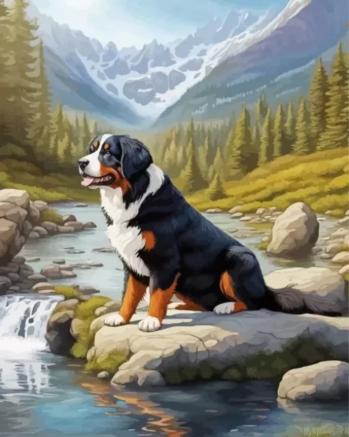 Bernese Mountain Dog Paint by Number