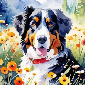 Bernese Mountain Puppy Paint by Number