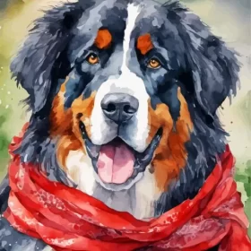  Bernese Mountain Dog Portrait Paint by Number