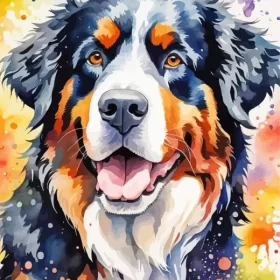 Bernese Mountain Art Paint by Number