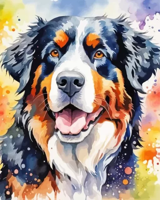 Bernese Mountain Art Paint by Number