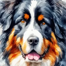 Bernese Mountain Close Up Paint by Number