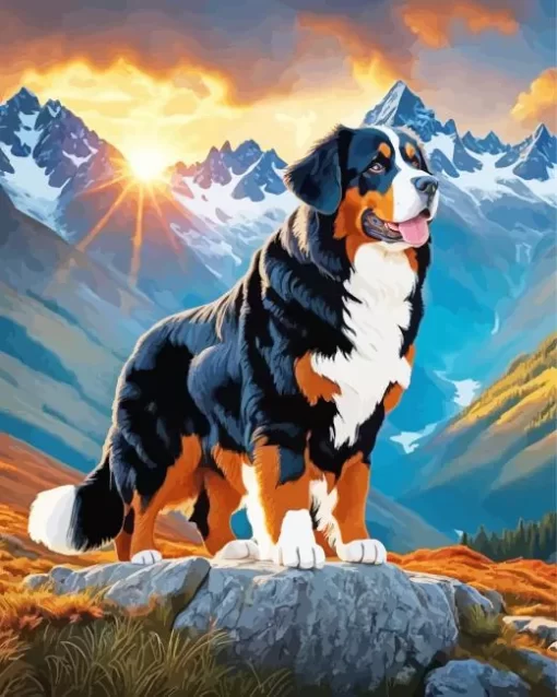 Bernese Mountain Pet Paint by Number