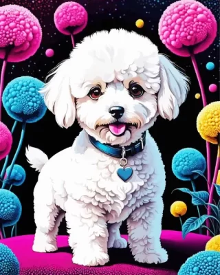 Bichon Frise Dog Paint by Number