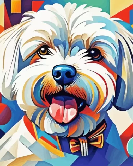 Bichon Frise Puppy Art Paint by Number