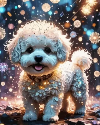 Bichon Frise Puppy Paint by Number