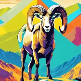 Bighorn Sheep Pop Art Paint by Number