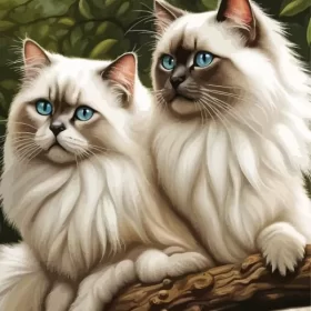 Birman Cats On Tree Paint by Number