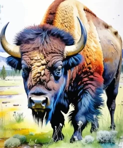 Bison Animal Art Paint by Number