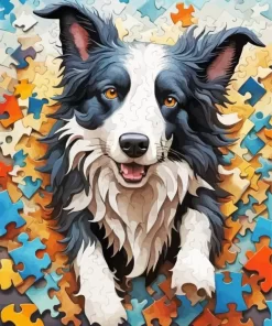 Border Collie Dog Art Paint by Numbers