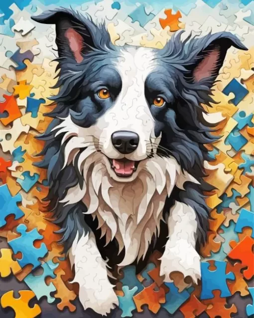 Border Collie Dog Art Paint by Numbers