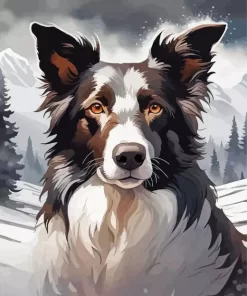 Border Collie Dog Paint by Number