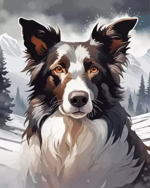 Border Collie Dog Paint by Number