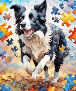 Border Collie Art Paint by Number