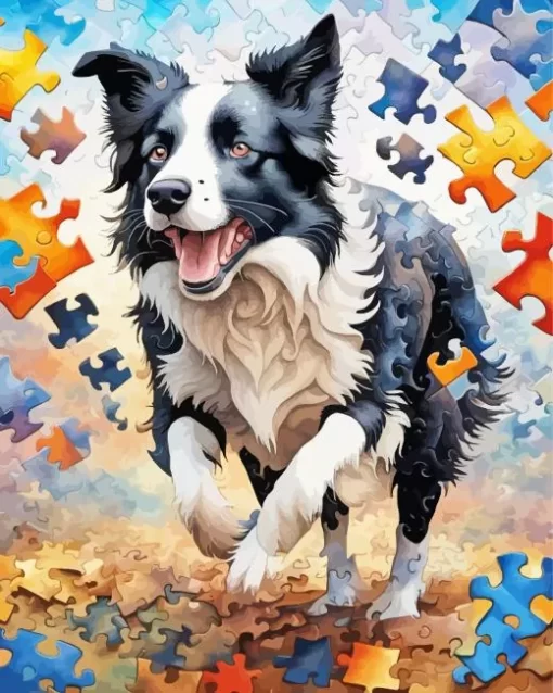 Border Collie Art Paint by Number