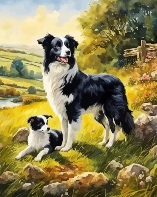 Border Collies Paint by Number