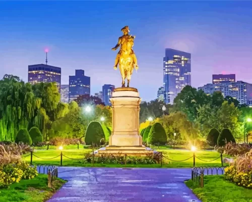 Boston Public Garden statue paint by number