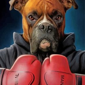 Boxer Dog Sport Paint by Number