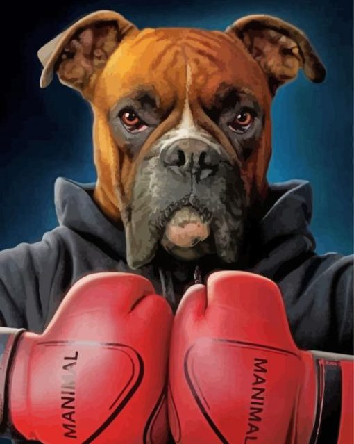 Boxer Dog Sport Paint by Number