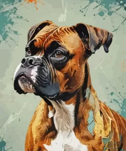 Boxer Dog Portrait Paint by Number