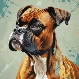 Boxer Dog Portrait Paint by Number