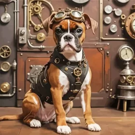 Boxer Dog Steampunk Paint by Number