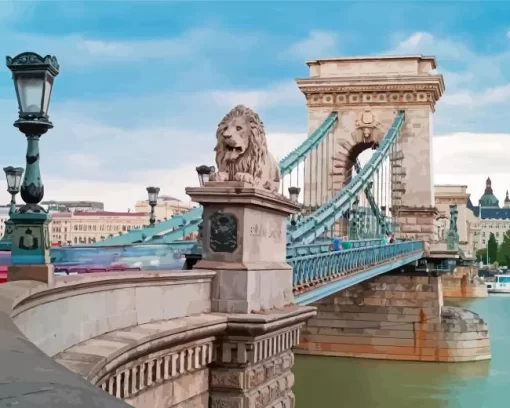 Budapest Chain Bridge paint by numbers